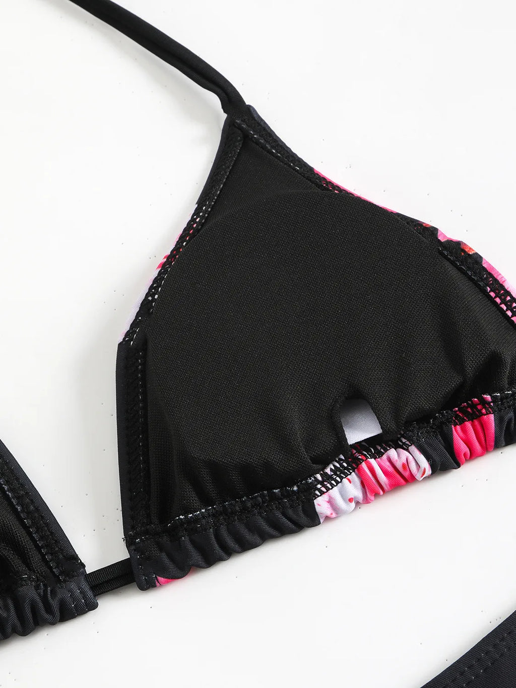 Sexy Micro Bikini 2025 Women Black Floral Print Push Up Bra Tie Side Thong Swimsuit Brazilian Beach Bathing Suit Pool Swimwear