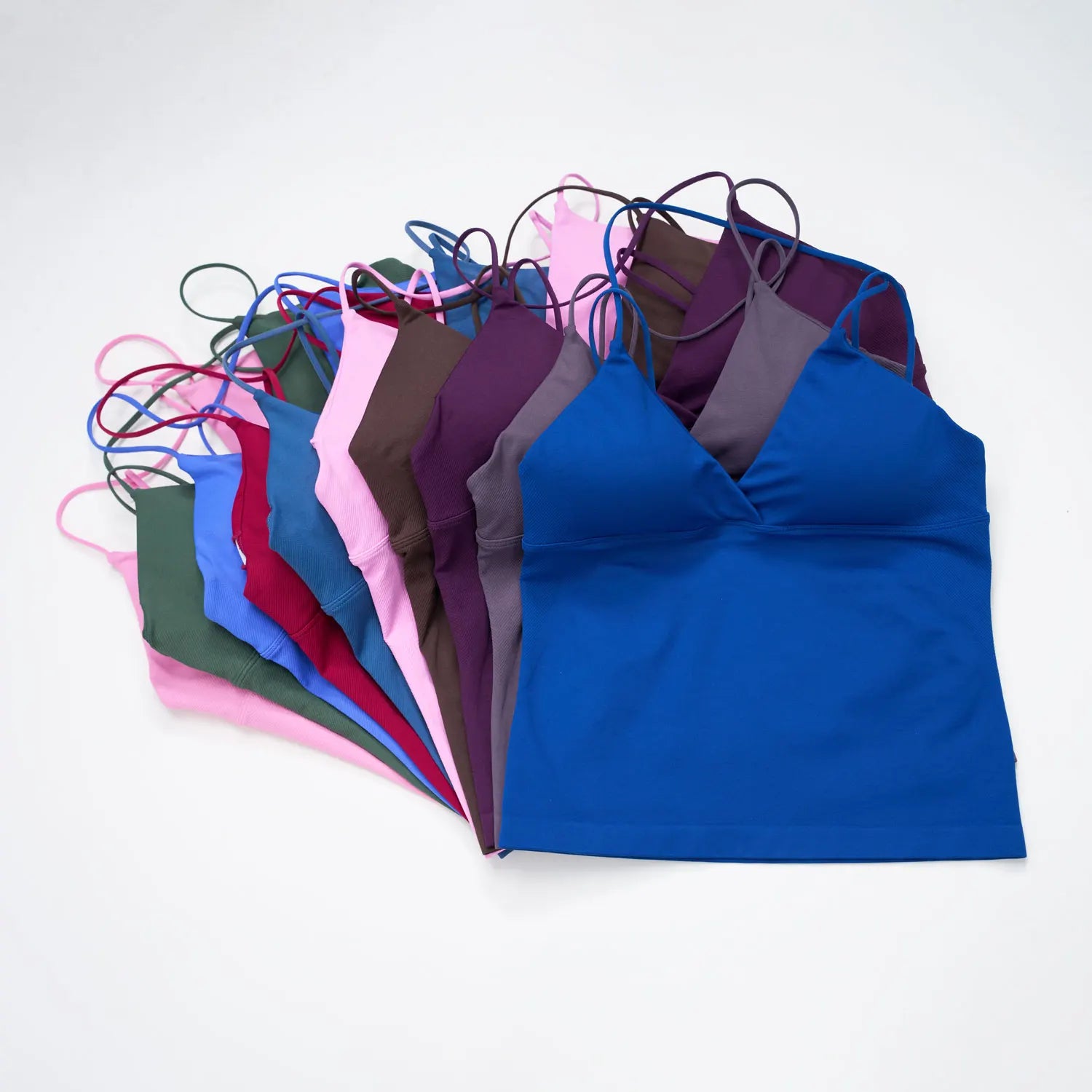 NCLAGEN Gym Yoga Tops Women Vision Twist Front Longline Top Quick Dry Thin Strap Workout Vest Push-up Pilates Fitness Tank
