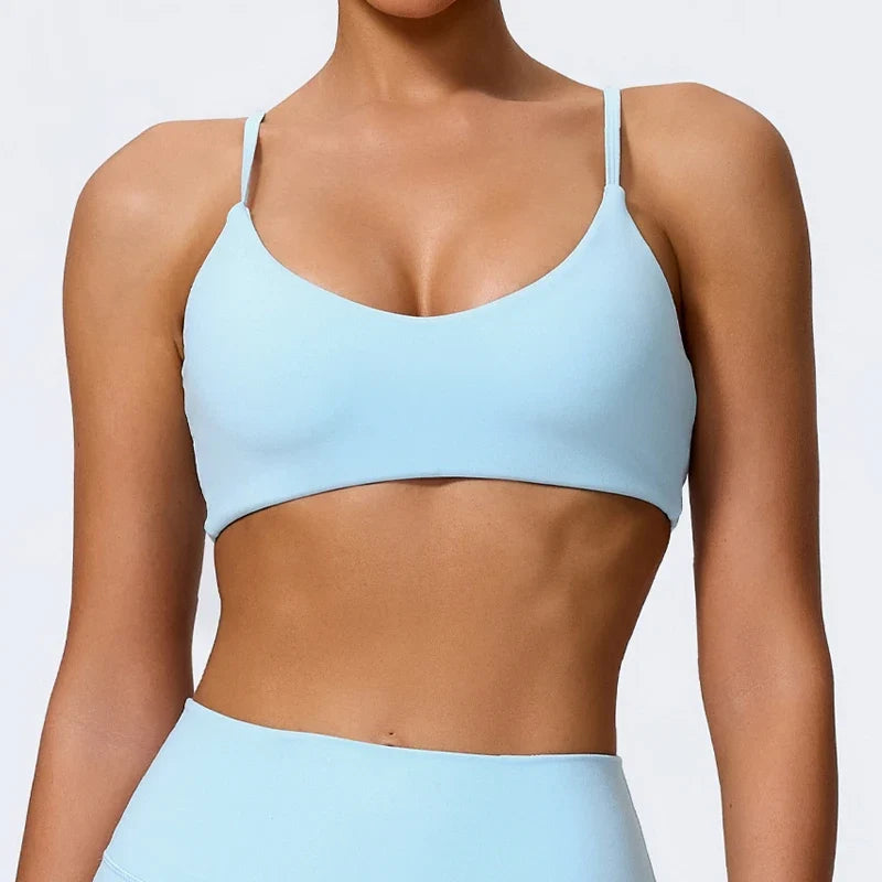 Hearuisavy Summer Super-Soft Women Quick Drying Sports Bra Breathable Gym Workout Top Fitness Underwear Push Up Running Yoga Top