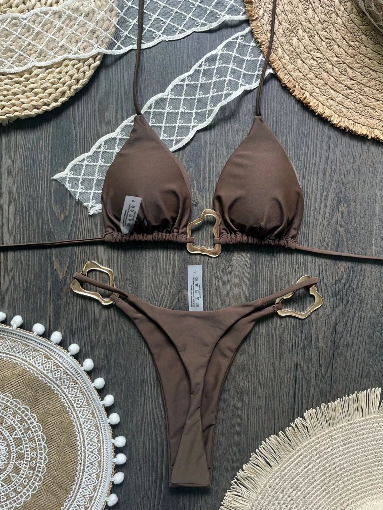 Sexy Black Orange Micro Bikini 2026 Women Metal Circle Push Up Bra Thong Swimsuit Summer Bathing Suit Holiday Swimwear Biquini