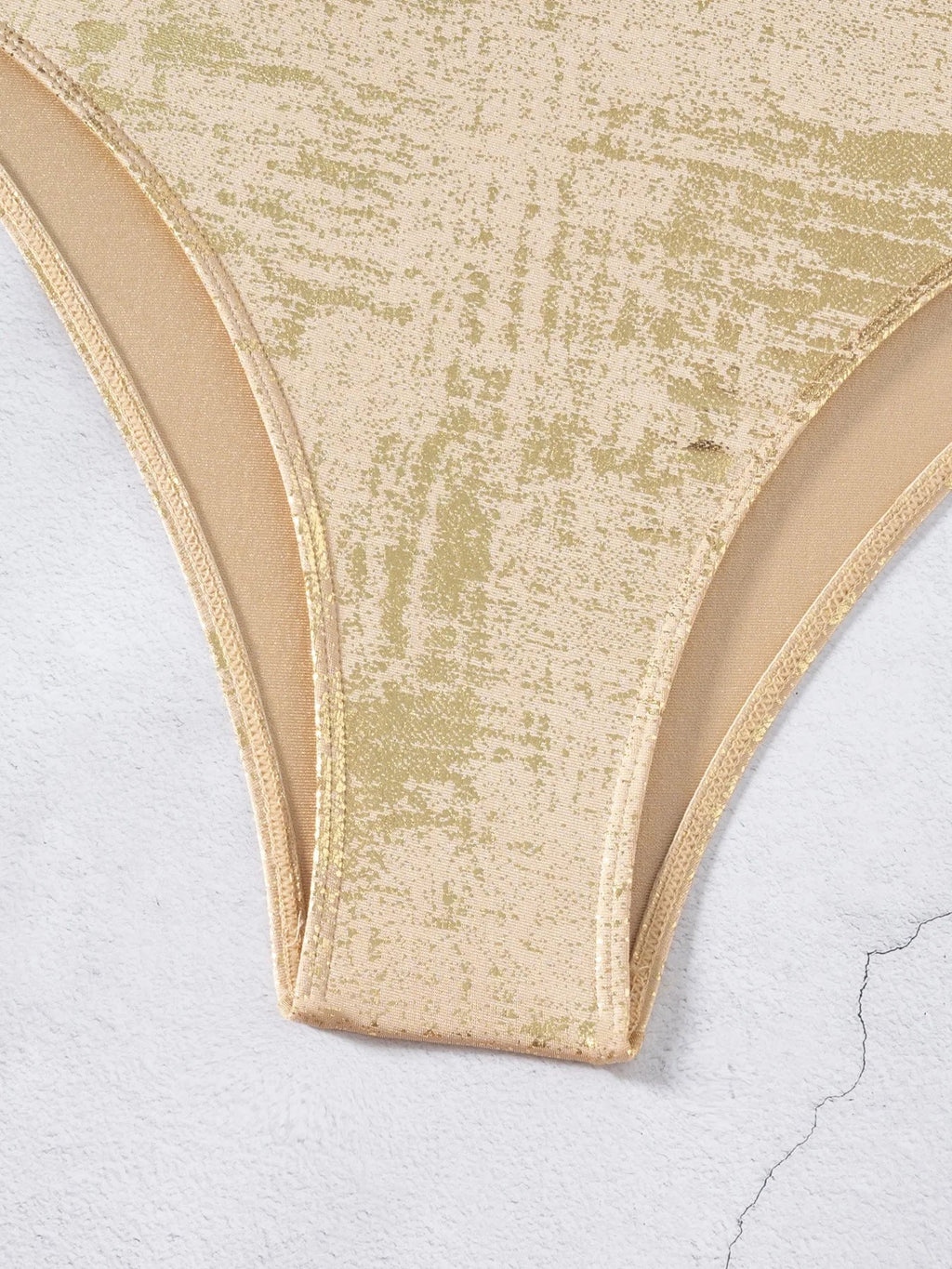 Shiny Gold One Piece Swimsuit 2026 Women Deep V Neck Hollow Out Backless Swimwear Summer Beach Bathing Suit Holiday Monokini