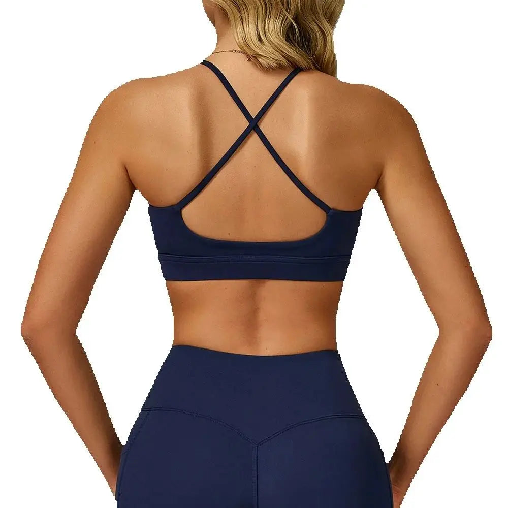 Sexy Underwear Women Tops Back Cross Strap Tank Top Push Up Running Sports Bra Breathable Soft Fitness Beauty Workout Yoga Bra