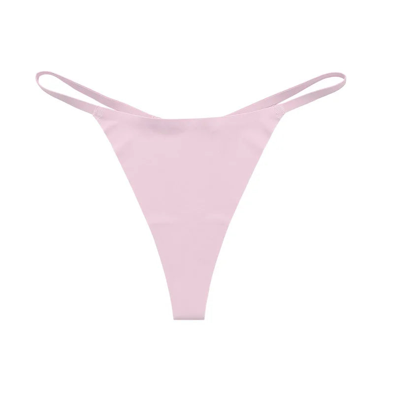 Ice Silk Seamless Women Thong Low Waist Sexy G String Quick Drying Panties Simple Underwear Traceless Thin Sports Yoga Briefs