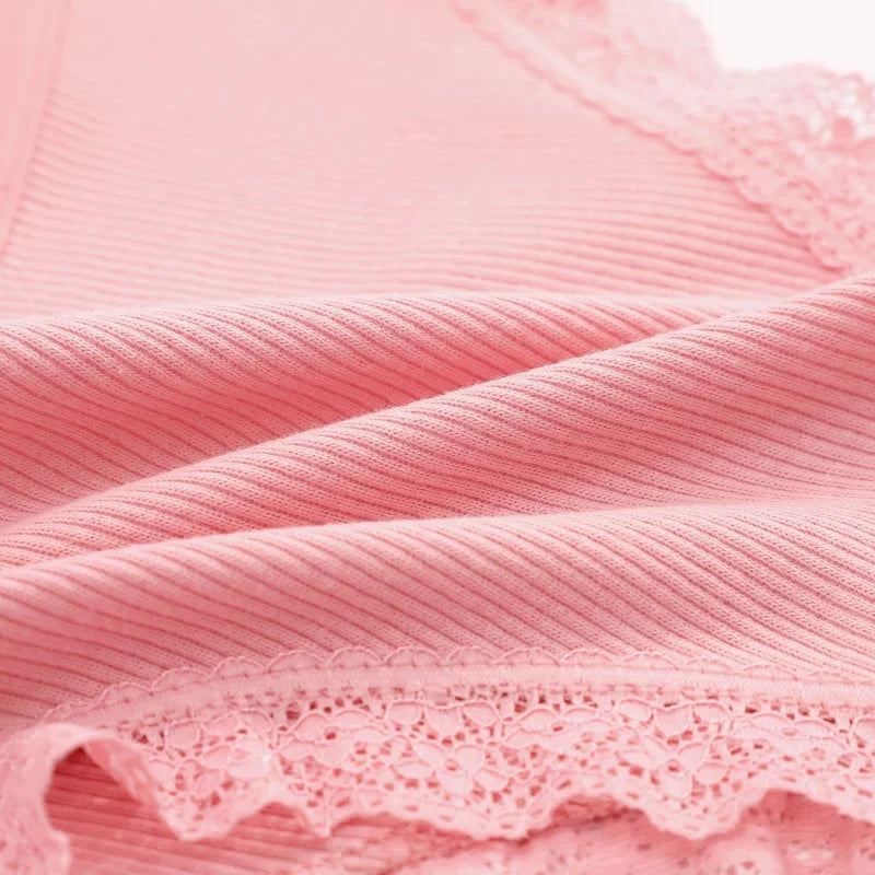 3PCS/Set Women Cotton Panties Low Waist Sexy Lace Brazilian Briefs Female Cross Webbing Underpants Soft Breathable Lingerie S-XL