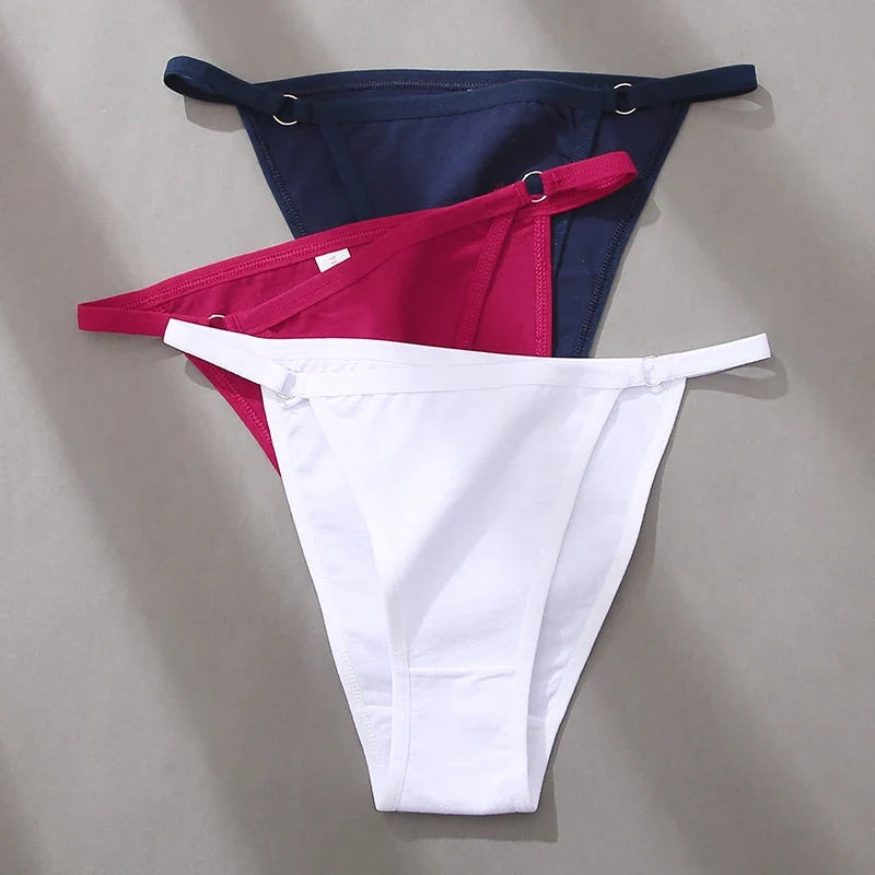 Women's Cotton Panties 3Pcs/set Sexy Low Waist Briefs M-2XL Comfortable Underwear Female Soft Solid Color Underpants Lingerie