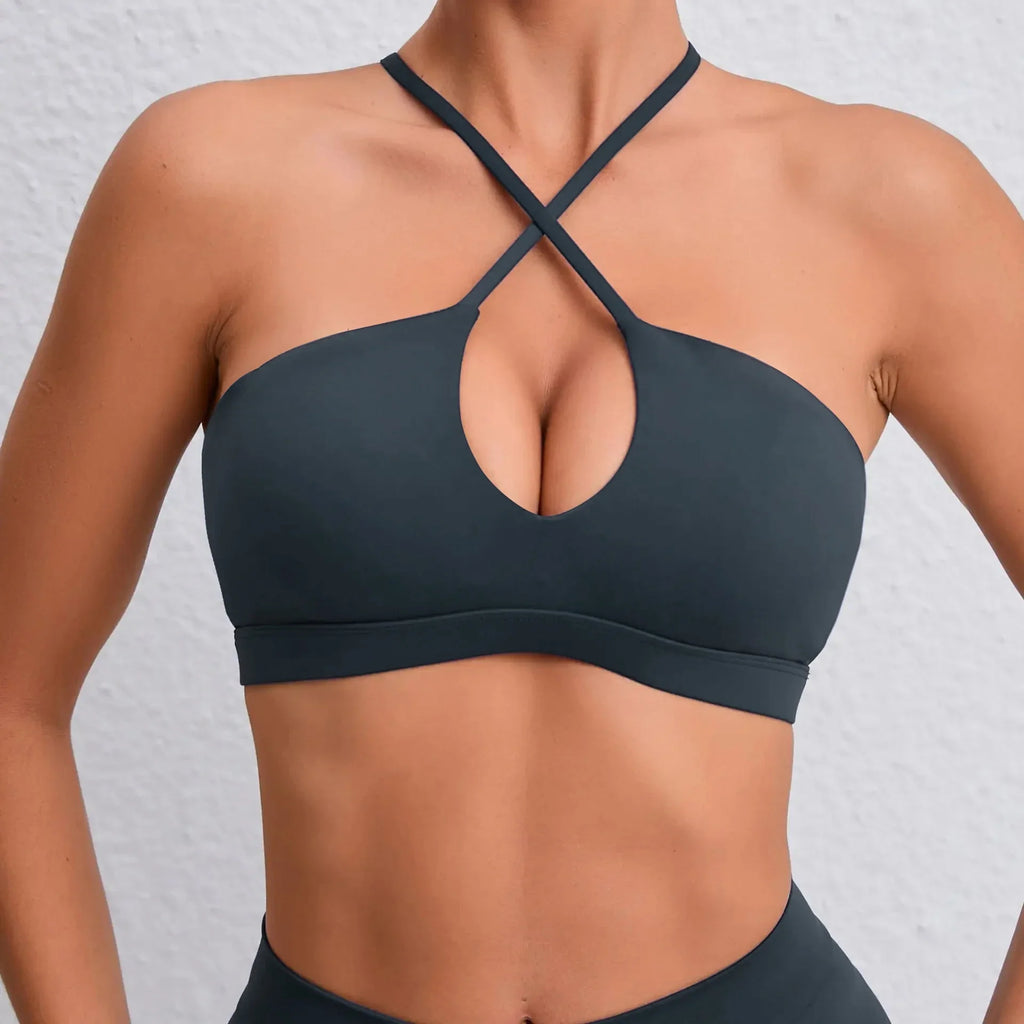 Hearuisavy Summer Gym Top Women Training Yoga Clothes Stretch Sports Underwear Fitness Workout Cross Yoga Bra Sexy Sports Bra