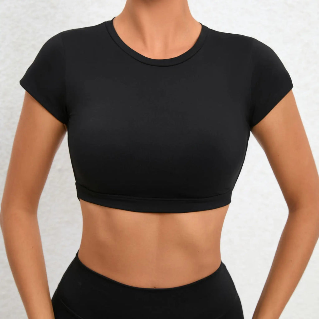 Hearuisavy Summer Customizable Sports Shirts Workout Sportswear Backless Yoga Clothing Chest Pads Sport Crop Tops Gym Top Women