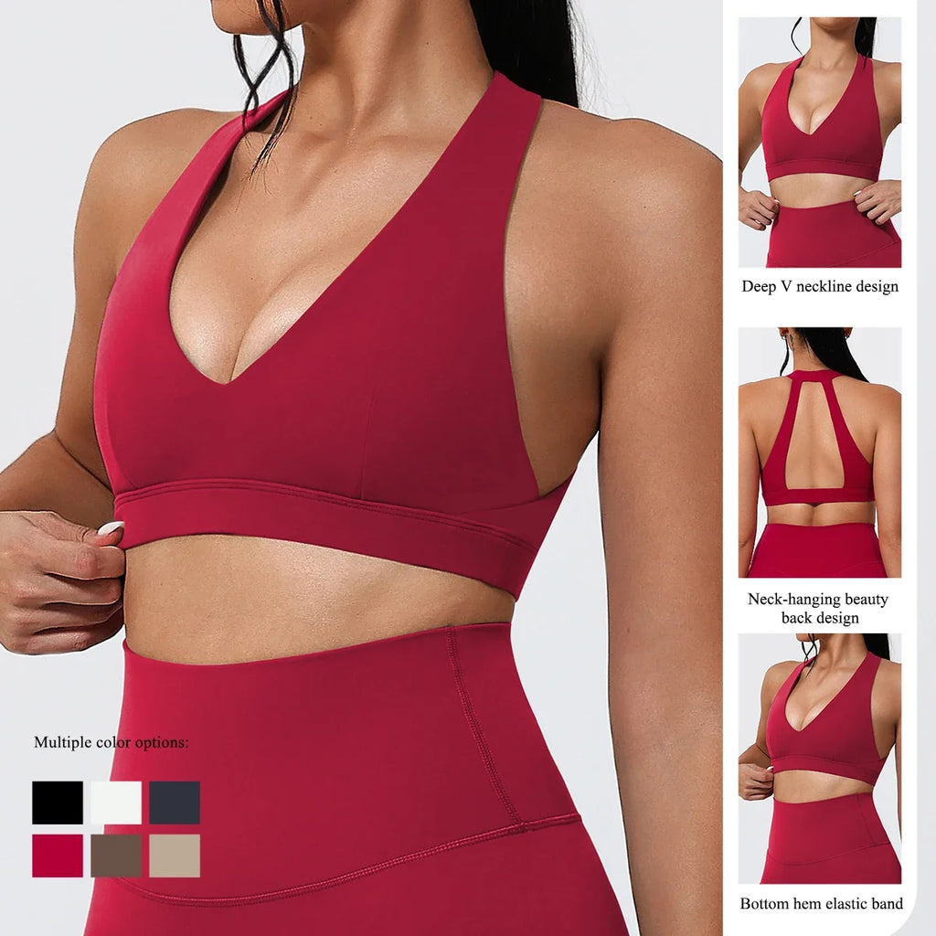 Hearuisavy Summer Women Sports Bra Pilates Yoga Bra Gym Underwear Running Shock Proof Breathable Quick-Dry Fitness Top For Girls