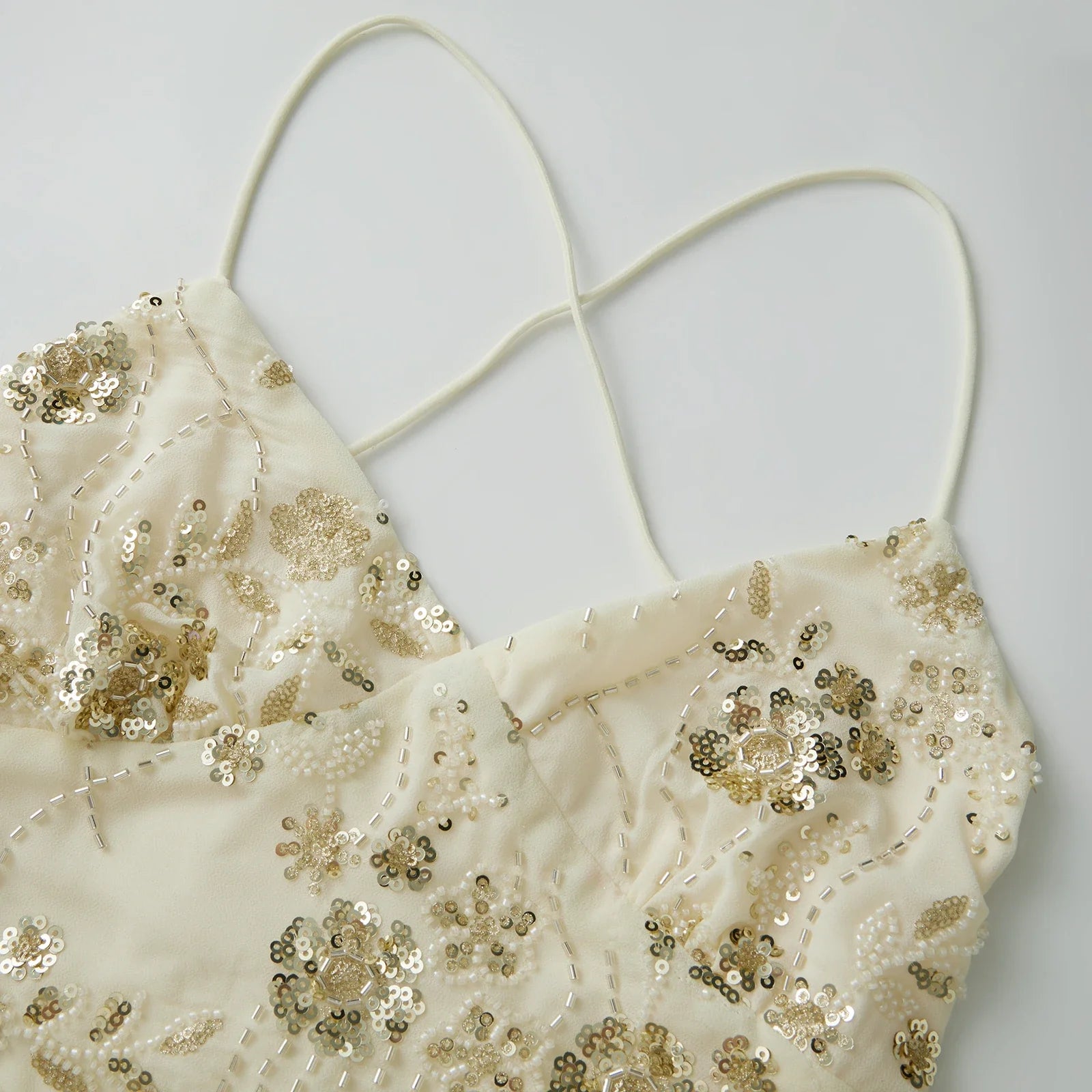 Fashion Chiffon Sleeveless Backless Tops Sexy Deep V-neck Beading Sequin Flower Summer Back Bandage Vest Women Camisole