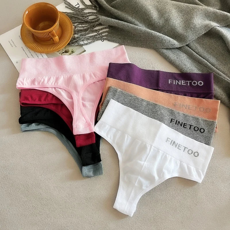 3Pcs M-2XL Seamless Thongs Women High Waist G-string Ladies Comfortable Bikini Panties Thong Underpants Girls Underwear Lingerie