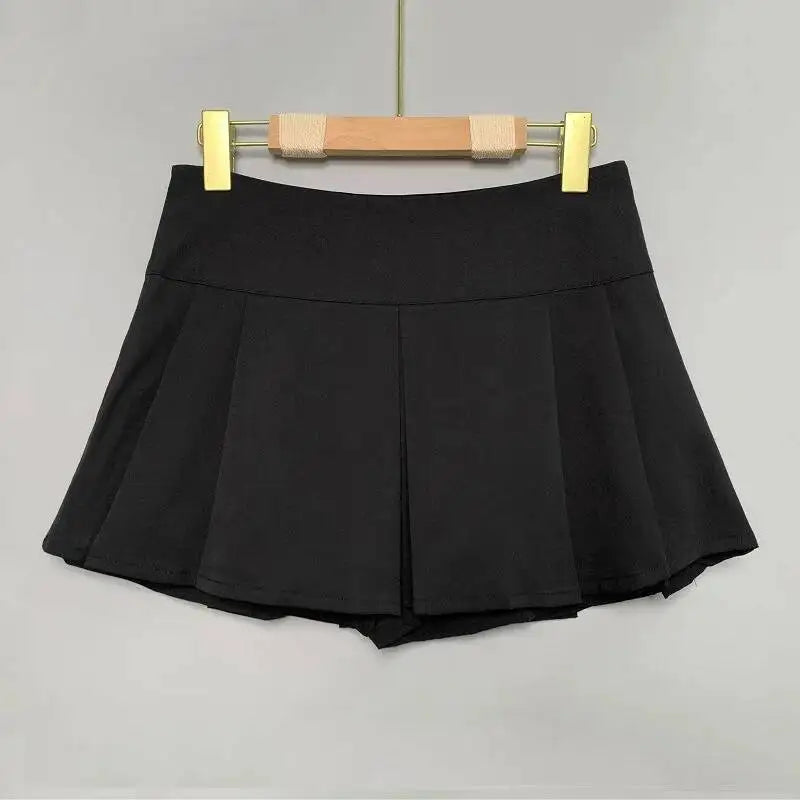 WOMENGAGA Korea Style Sexy Slim High Waist Strap A-line Half Length Skirt Fashion Women Skorts JK Sweet 2023 New  OW3W