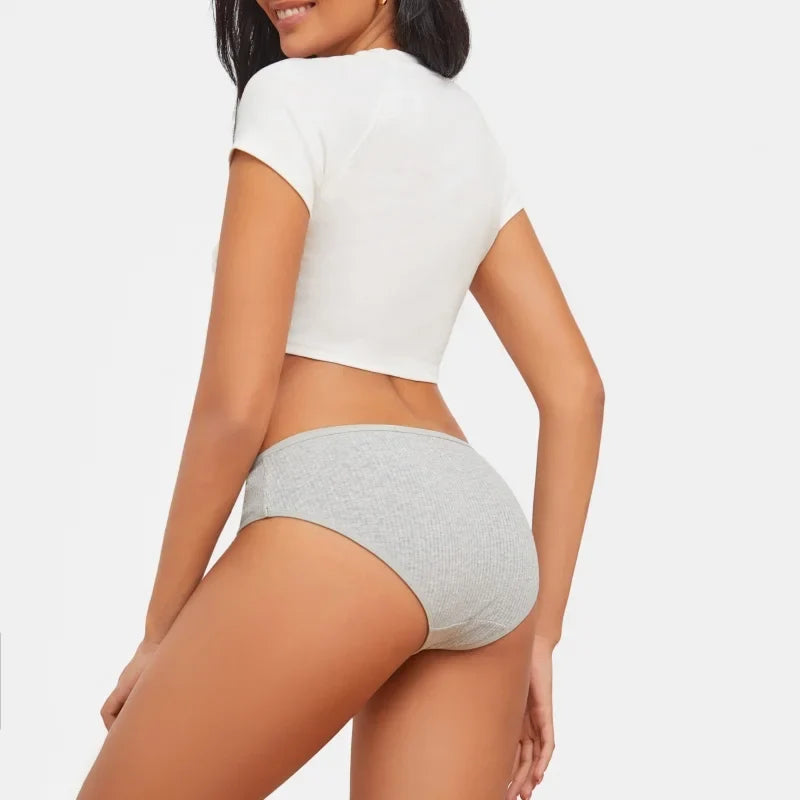 7Pcs/Set Women's Seamless Cotton Briefs Women Panties Solid Color Breathable Underwear Female Low Waist Soft Lingerie S-XXL