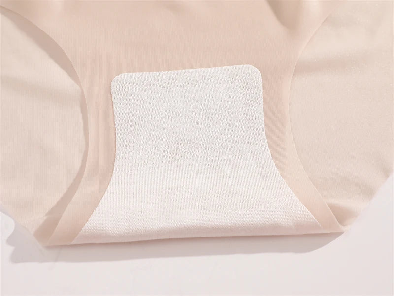 2PCS Seamless Ice Silk Briefs Women's Transparent Panties Sexy Breathable Underwear Female Stretch Erotic Korean Ultra Lingerie