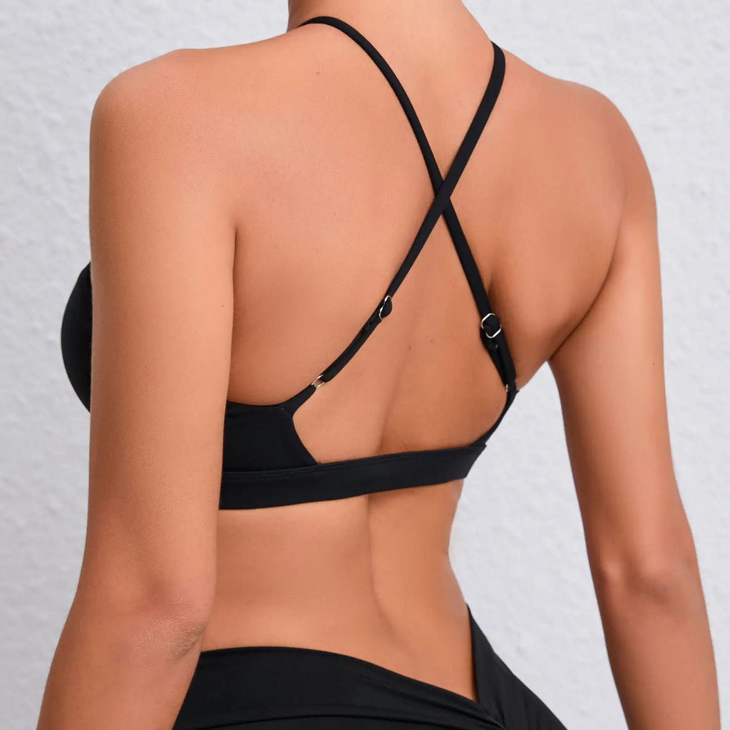 Hearuisavy Summer Gym Top Women Training Yoga Clothes Stretch Sports Underwear Fitness Workout Cross Yoga Bra Sexy Sports Bra