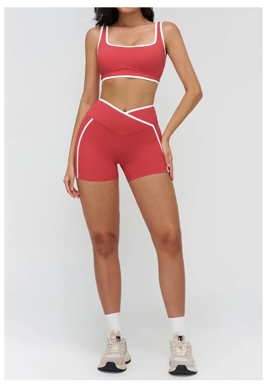 Patchwork Backless Yoga Sets Women Sportswear High Waist Gym Scrunch Bum Shorts Set Female Fitness Sports Suit Workout Clothes