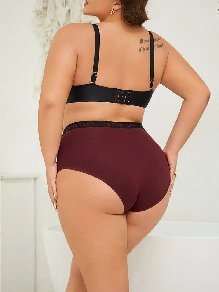 Finetoo 3Pcs/Set Women's Seamless Cotton Briefs Women Plus SizePanties Breathable Underwear Female Low Waist Soft Lingerie S-XXL