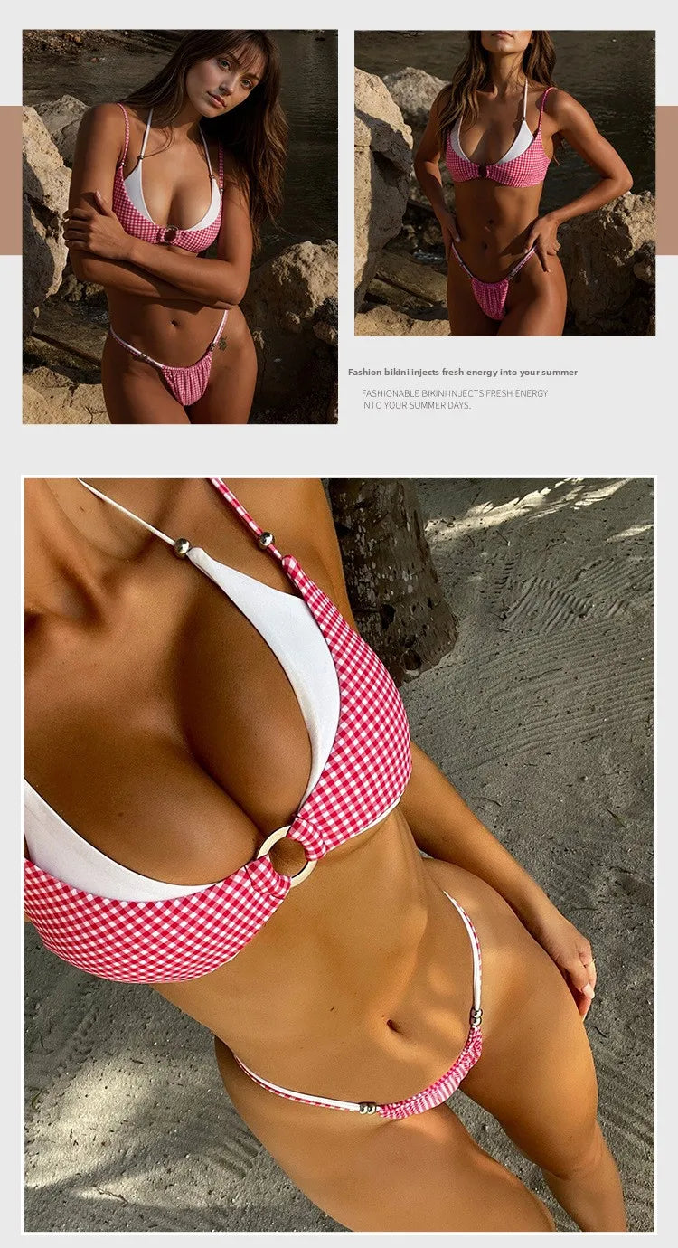 2026 Micro Bikinis Push Up Women Swimsuits Sexy Swimwear Brazilian Bikini Set Halter Biquini Patchwork Swimsuit Summer Beachwear