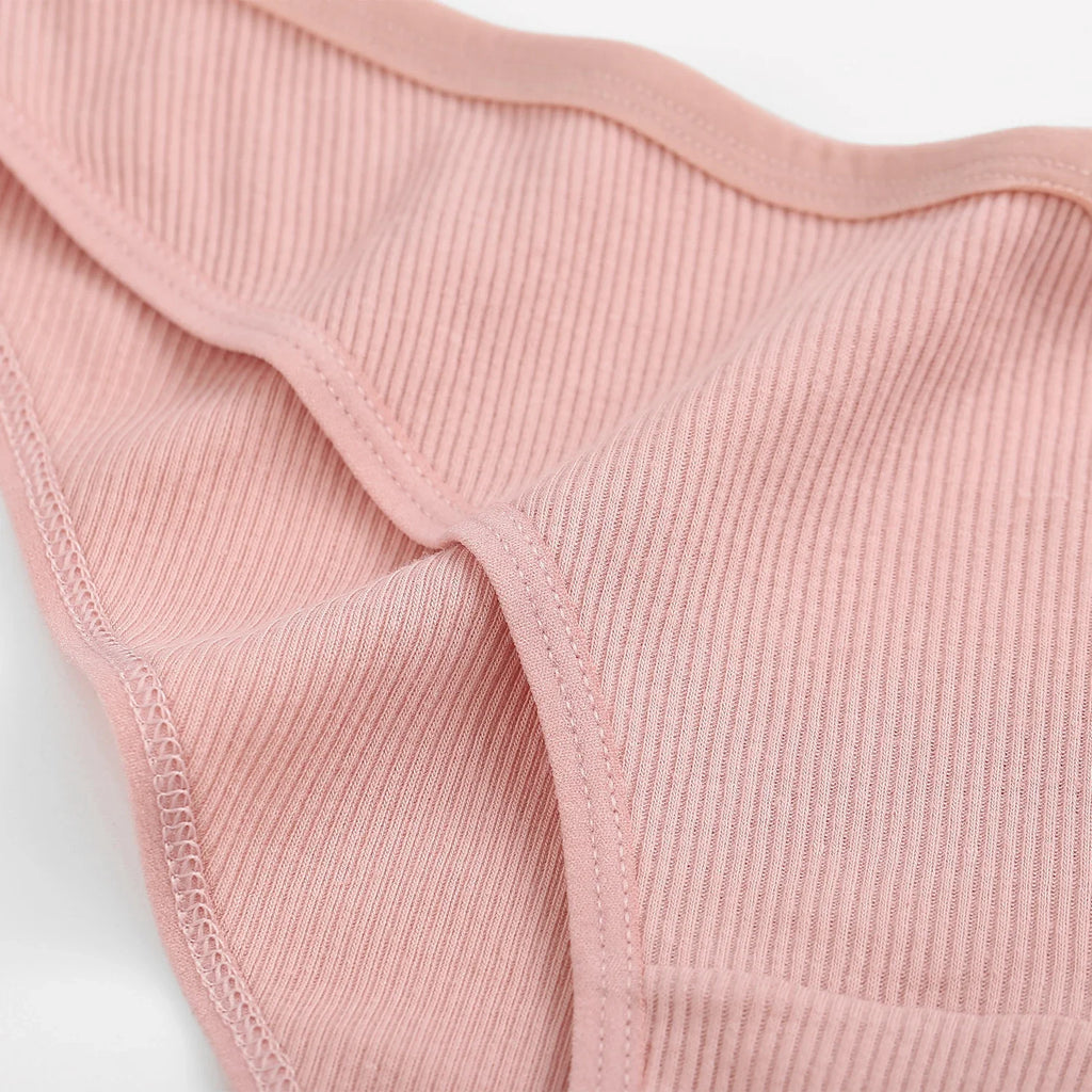 3PCS Women Cotton Panties Female Sexy Intimates Low Rise G-String Thongs Ladies Bikini Girl Solid Color Underwear Soft Lingerie