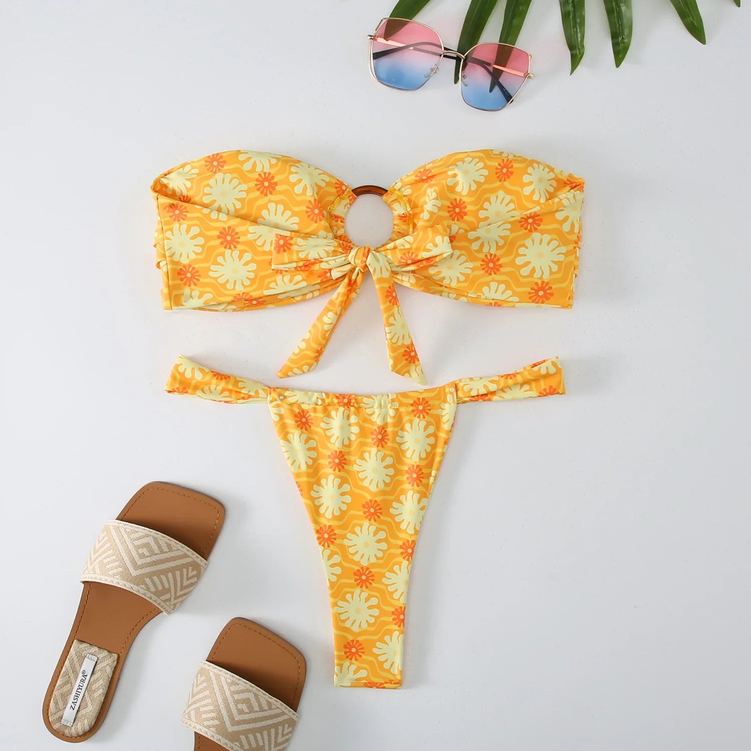 2026 Micro Bikini Women Swimwear Bandeau Swimsuit Woman Female Biquini Thong Bikinis Set Floral Brazilian Bathing Suit Beachwear