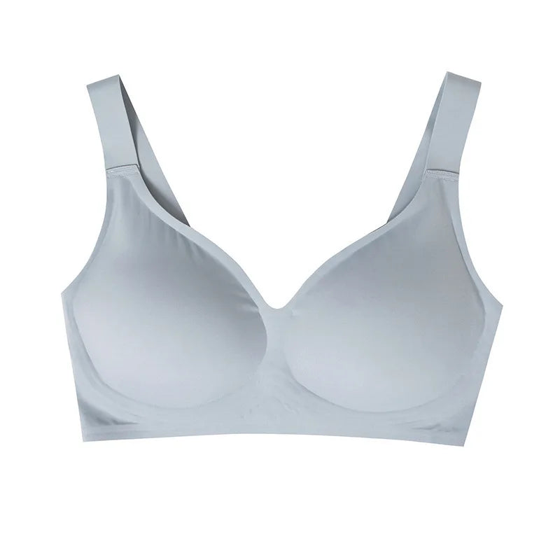 Women's Soft Support Seamless Wire-Free Bra Deep V Thin Bra Push-up Full Cup Comfortable Breathable Solid Color Bra sostén