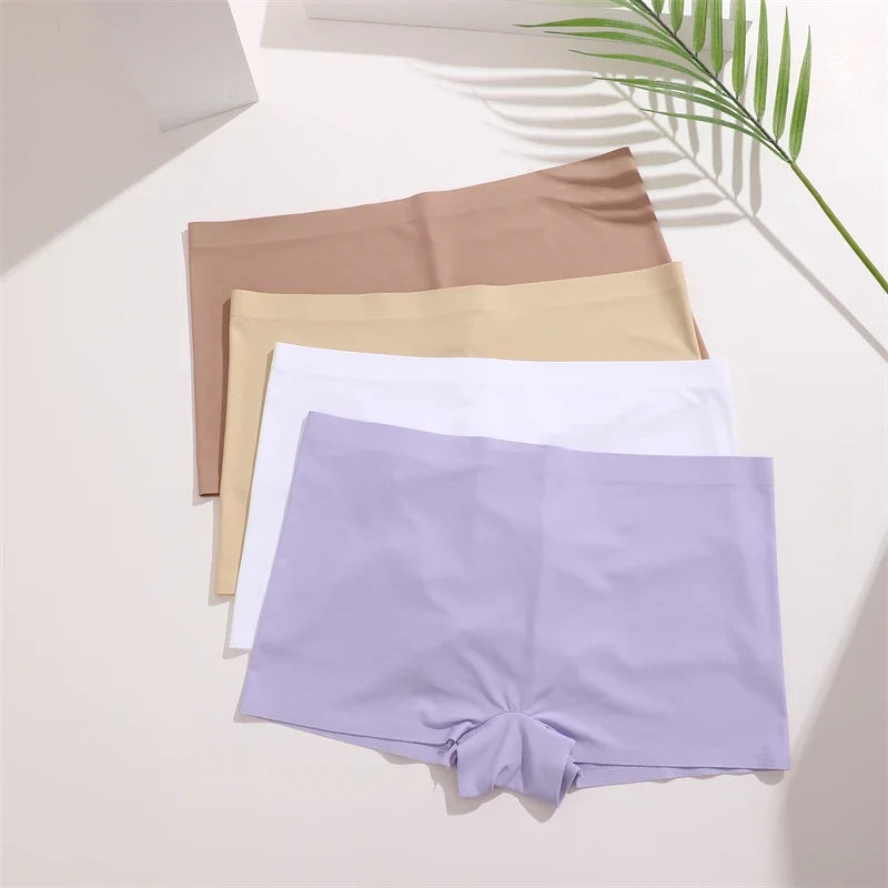 3Pcs Women's Seamless Sports Boxers Underwear Female Solid Color Panties Comfortable Brief Cozy Lingerie Intimate Underpant S-XL