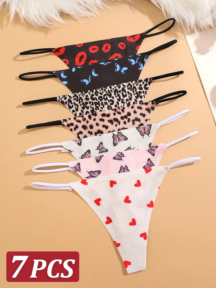 3PCS Women Seamless Leopard Butterfly Panties Sexy Ultra-thin Briefs Female Ice Silk No Trace Underwear Low Rise Soft Lingerie