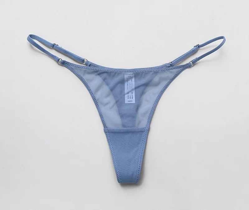Lace Mesh Women Briefs Sexy Thong Transparent Panties Underwear Low Waist Girls G String Seamless Lingerie Fitness T Back
