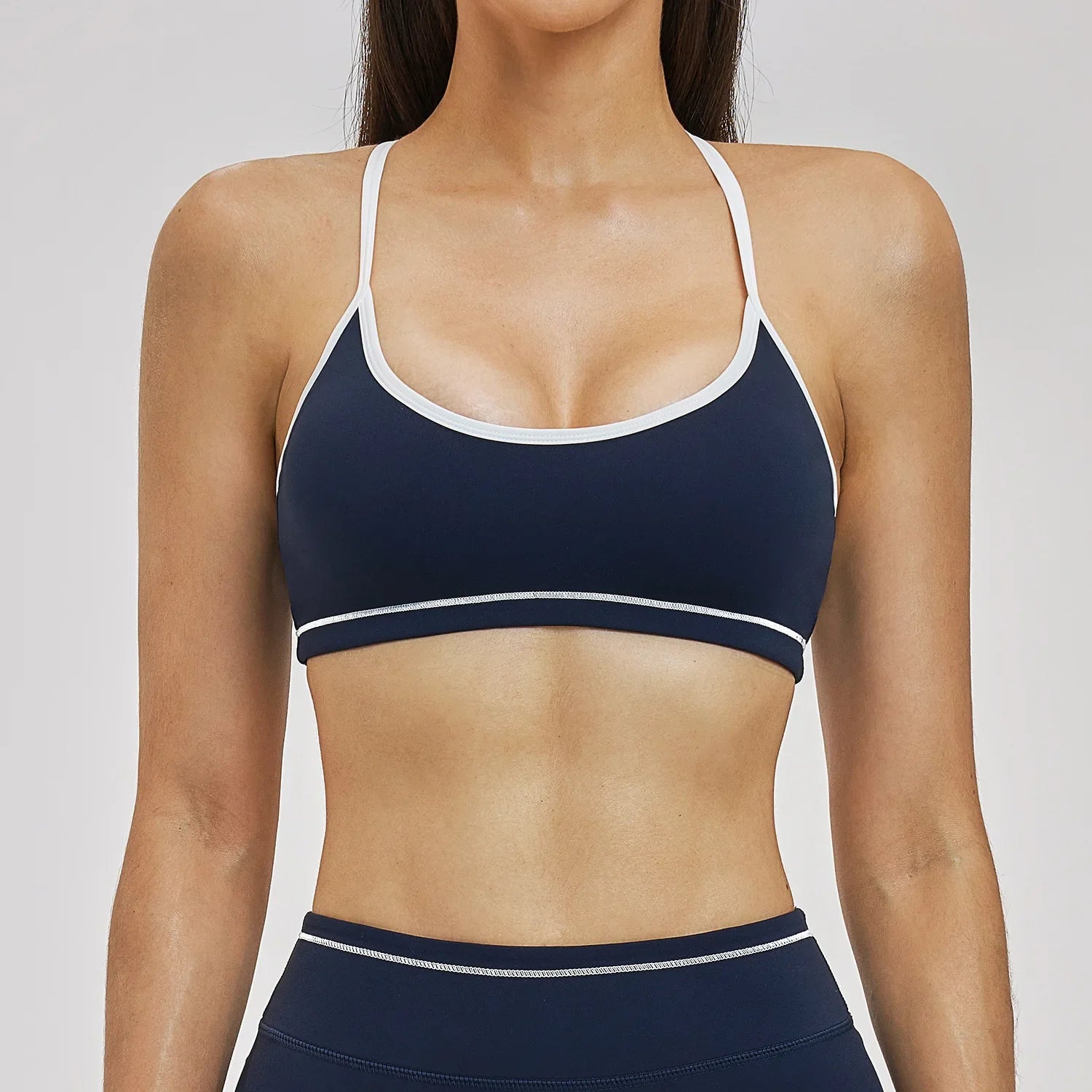 Yoga Bra U-Shaped Adjustable Shoulder Strap Cross Back Women Fitness Sports Bra Top Gym Yoga Athletic Tight Workout Jog Soft Pad
