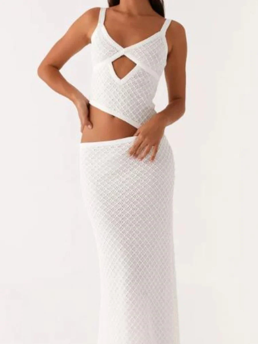 Fashion Cut Out Women Long Dresses Elegant Party Stylish Solid Maxi Dress Sleeveless Spaghetti Strap Slim Bodycon Dress Vestidos