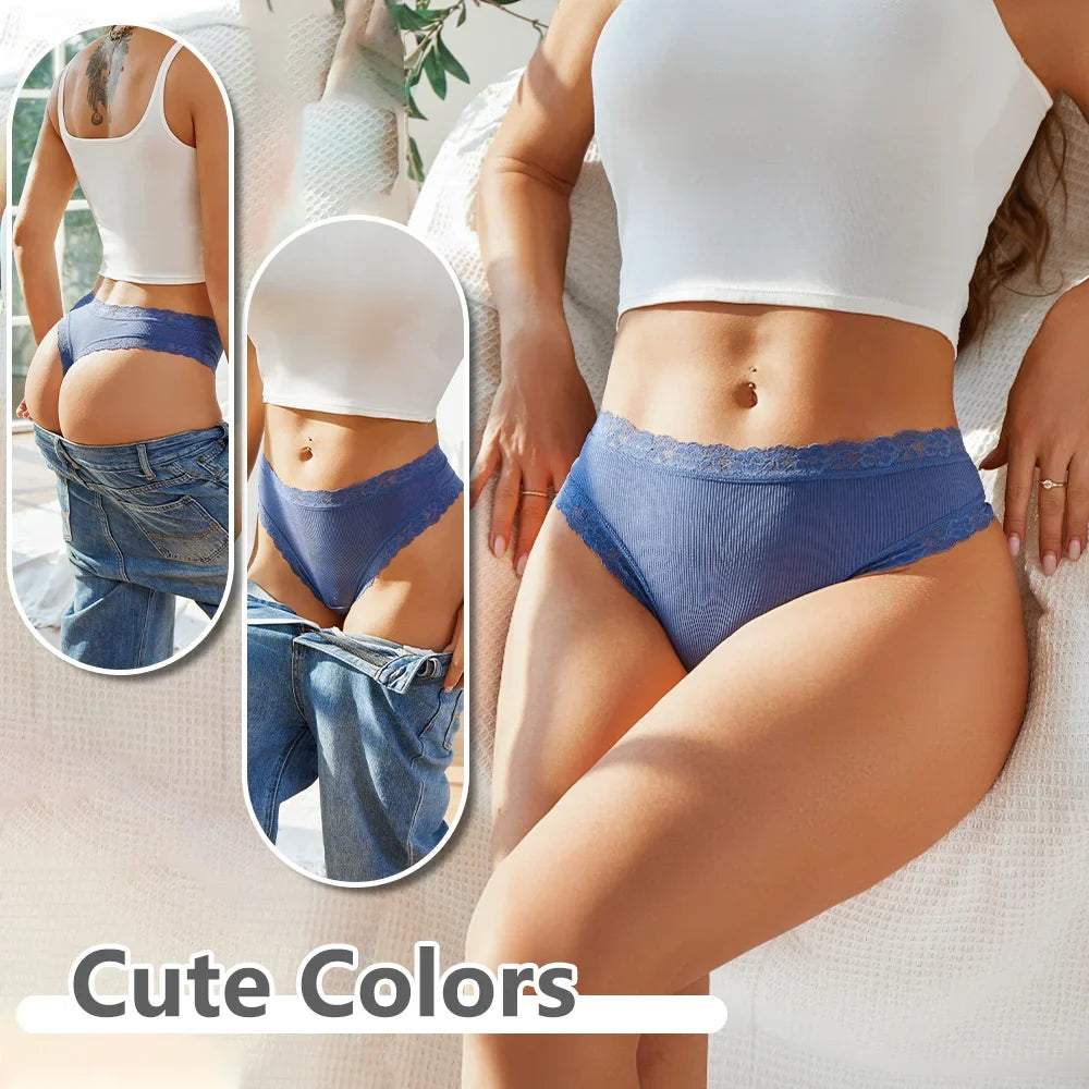 3Pcs Women Cotton Lingerie Sexy Thong Soft Fashion Panties Femme Design Underwear Pantys Underpant Lingerie Lace Intimates S-XL