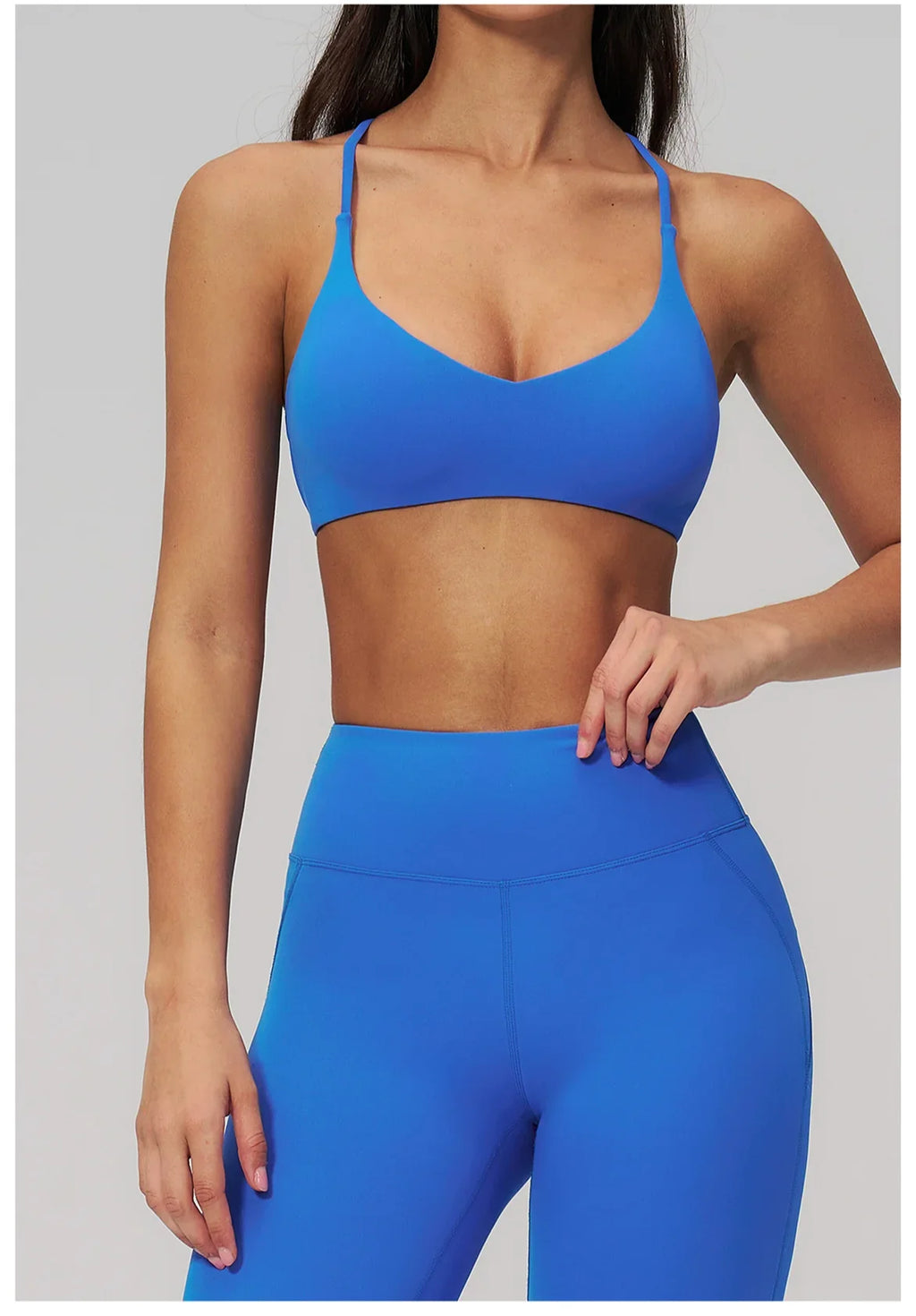 Summer U-Shaped Multi-Strap Cross Back Women Pilates Fitness Sports Bra Top Gym Yoga Athletic Tight Workout Jog With Chest Pad