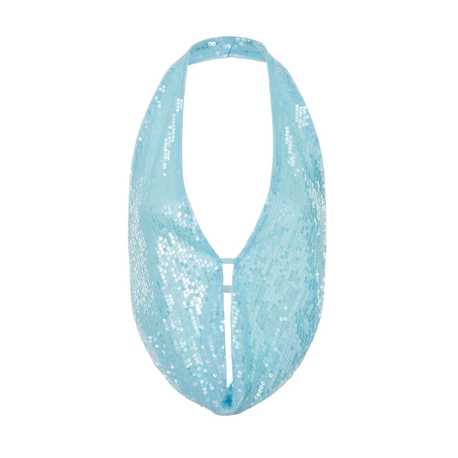 Women Summer Solid Color Tank Tops Sparkly Sequins Backless Halter Neck Vests Sleeveless Backless Crop Tops Streetwear