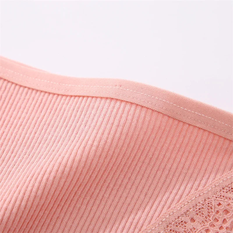 3PCS Women‘s Cotton Lace Panties Low Waist Briefs Comfortable Underwear Ladies Solid Color Underpants Girls Breathable Panty New