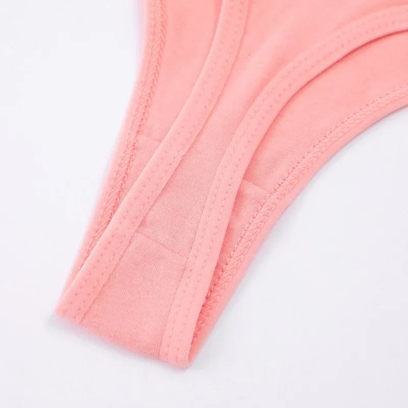 6Pcs/Set Women Thongs Cotton Panties Plus Zise Underwear Sexy G-String Low Waist Briefs Underpants Comfortable Lingerie S-XL