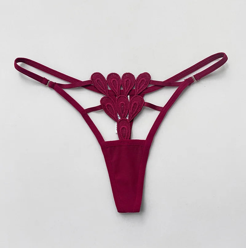 Sexy Thong Lace Panties Women Briefs Girls G String Hollow Out Transparent Underwear Female Thin Low Waist Lingerie Size S-XL
