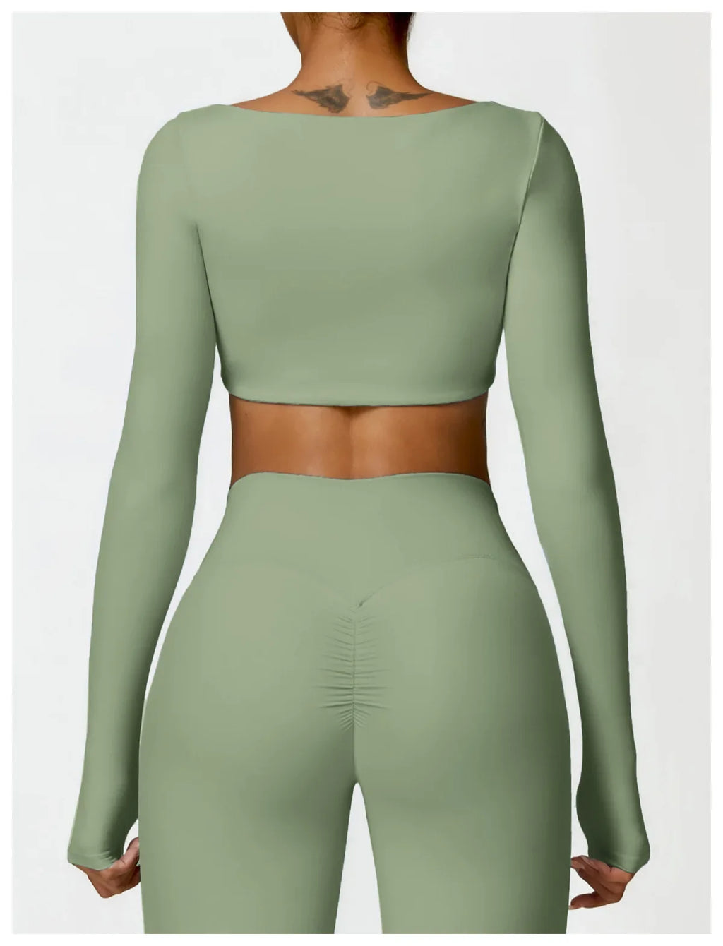 Hearuisavy Summer Casual Quick Dry Sportswear Women Square Neck Gym Top Women Fitness Sports Crop Top Long Sleeve Yoga Clothing
