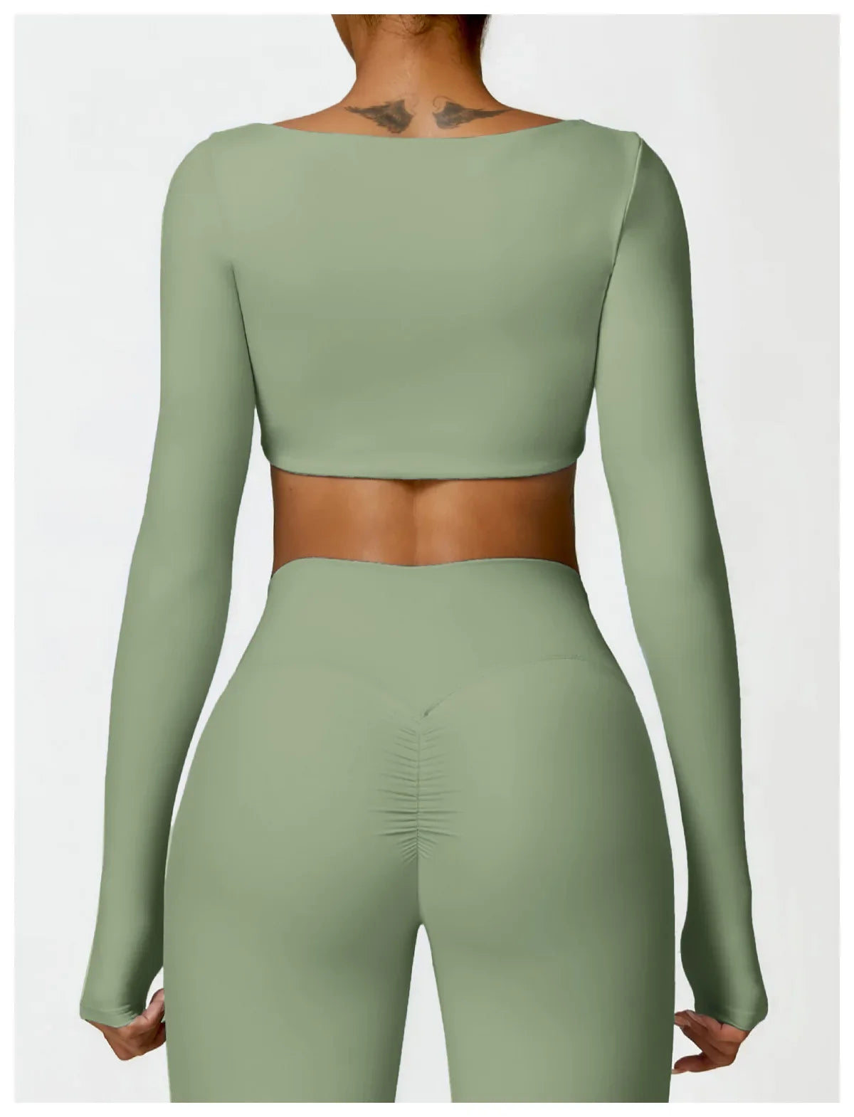 Hearuisavy Summer Casual Quick Dry Sportswear Women Square Neck Gym Top Women Fitness Sports Crop Top Long Sleeve Yoga Clothing