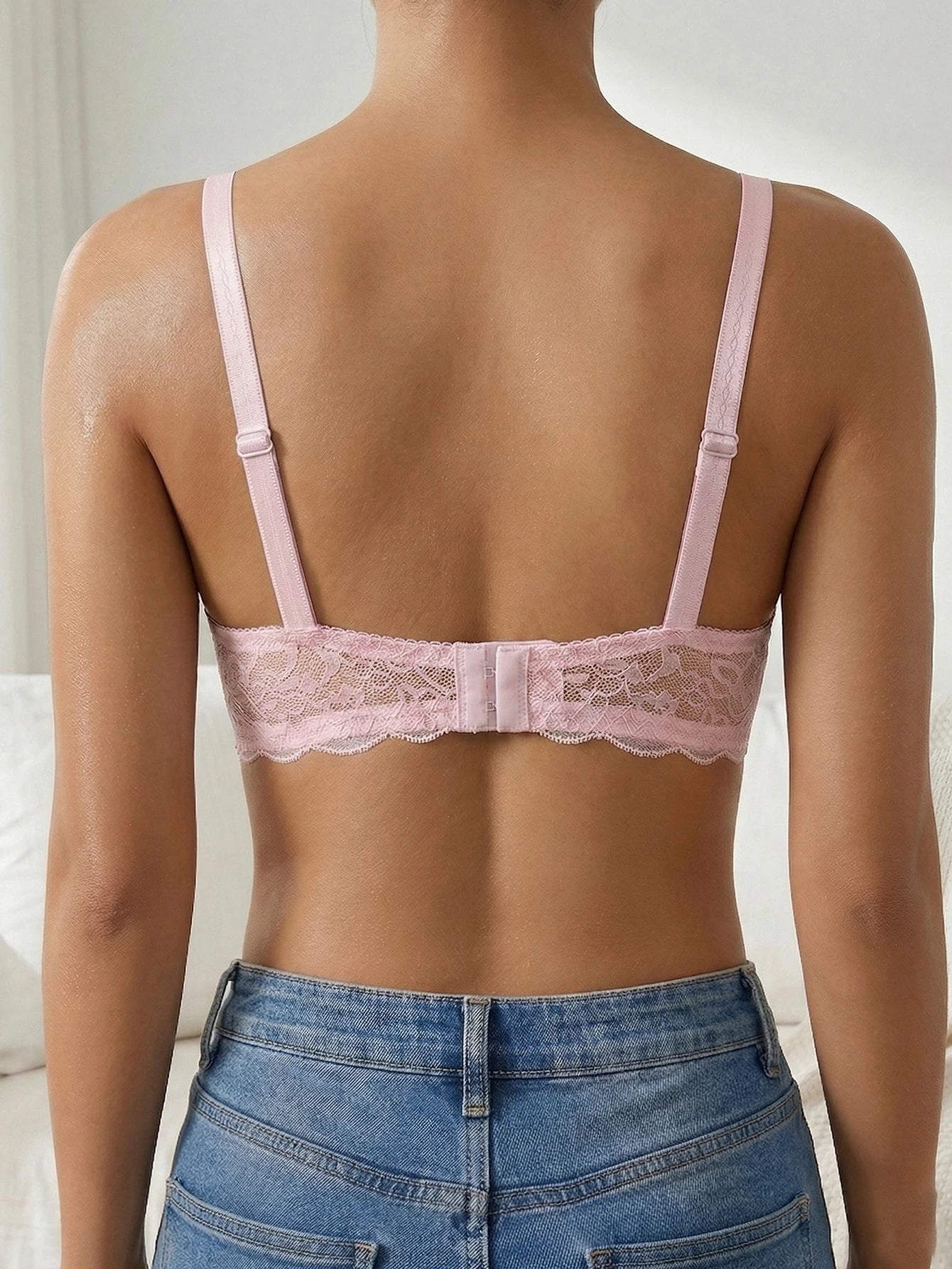 1PCS Floral Lace Woman Bra Mesh Push Up Bra French Underwire Underwear Comfortable Thin Cup Bra Women