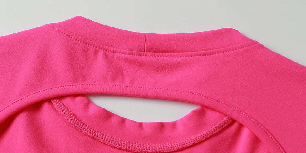 Hearuisavy Summer Sports Shirts Workout Tops Fitness Activewear Quick-Dry Yoga Clothes Sport Crop Tops Backless Gym Top Women