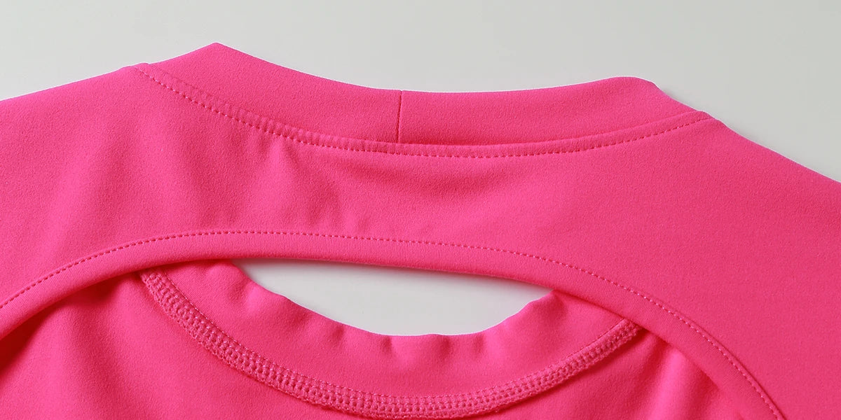 Hearuisavy Summer Sports Shirts Workout Tops Fitness Activewear Quick-Dry Yoga Clothes Sport Crop Tops Backless Gym Top Women