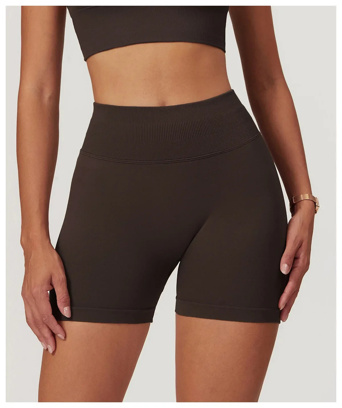 High Waist Shorts Seamless Yoga Shorts Workout Fitness Lift Peach Butt Fitness Tight Gym Running Body Shaper Pants Ribbed Shorts
