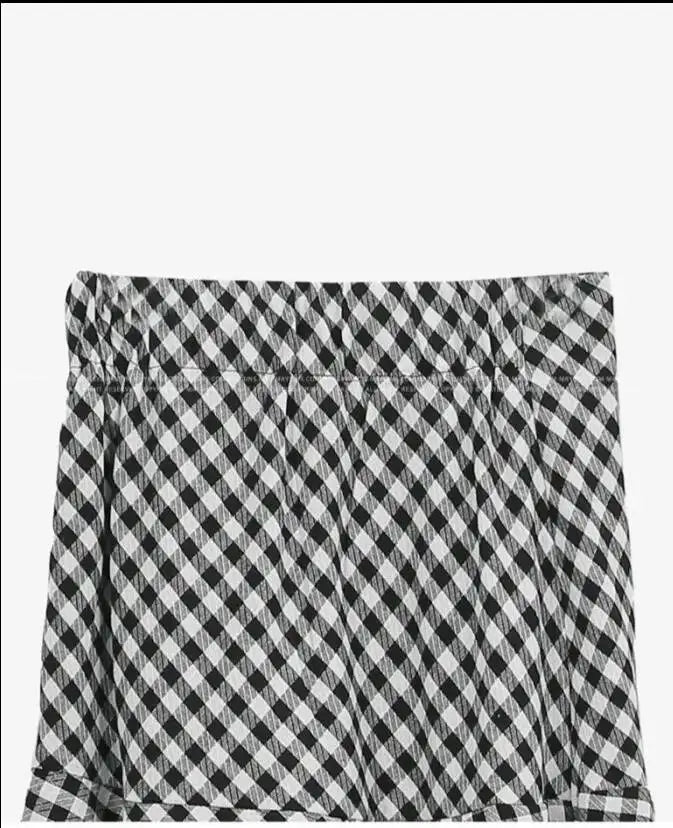 WOMENGAGA Korea Style 2023 Spring/Summer New High Waist Elegant Split Plaid Skirts Half Length Skirts Fashion Women 2023 22IV