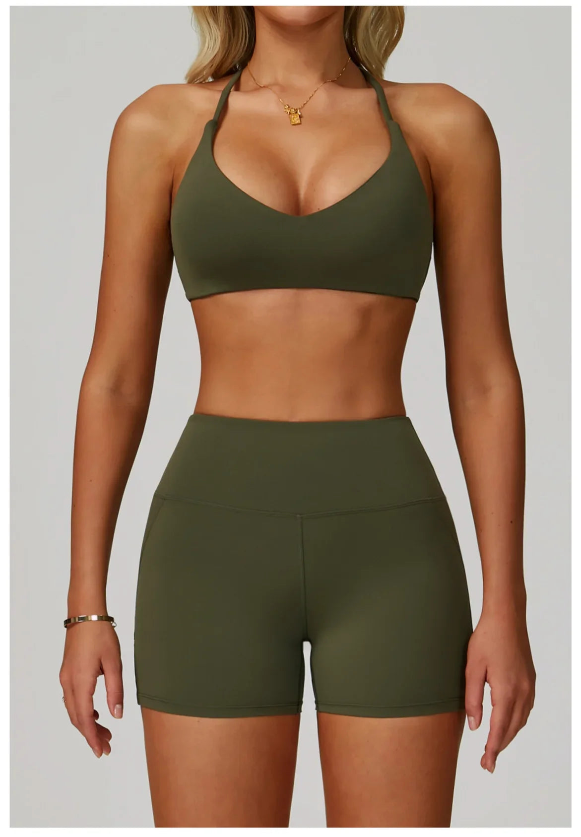 Summer U-Shaped Multi-Strap Cross Back Women Pilates Fitness Sports Bra Top Gym Yoga Athletic Tight Workout Jog With Chest Pad
