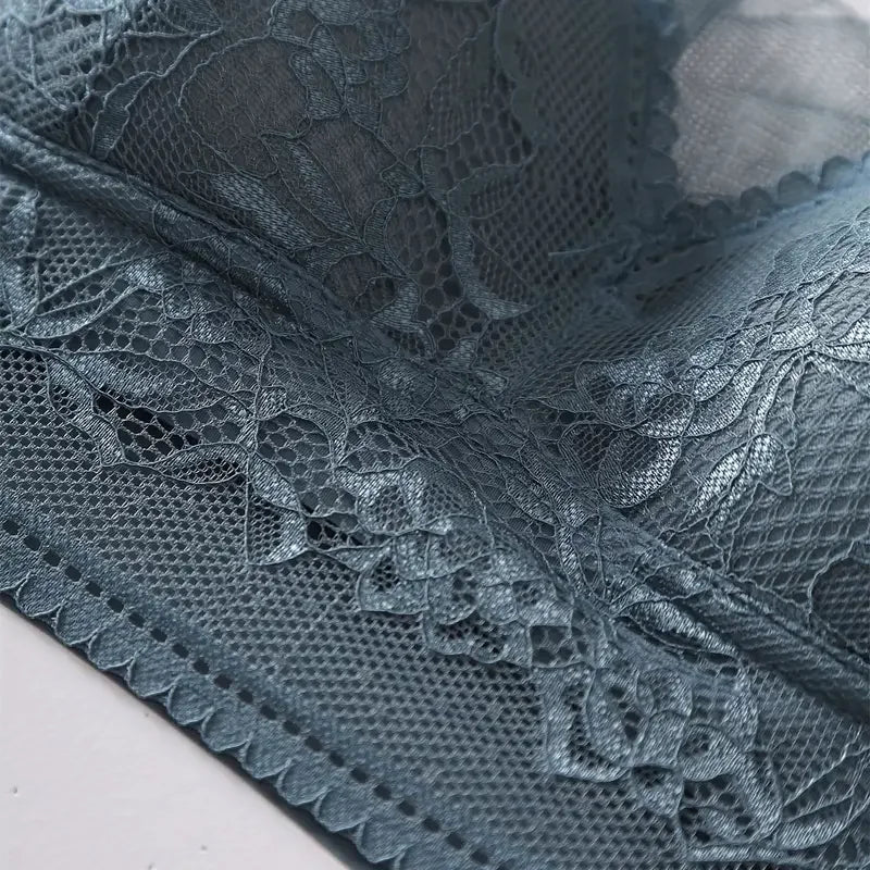 L-5XL Contrast Lace Wireless Bras For Womens Lingerie Top Female Lace Bra Underwire Plus Size Brassiere Perspective Sexy Bras