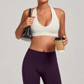 Sports Bra Gathered Neck Hanging Style Backless Tight Yoga Bra Women's Top Fitness Outdoorsports Pilates Training Gym Workout