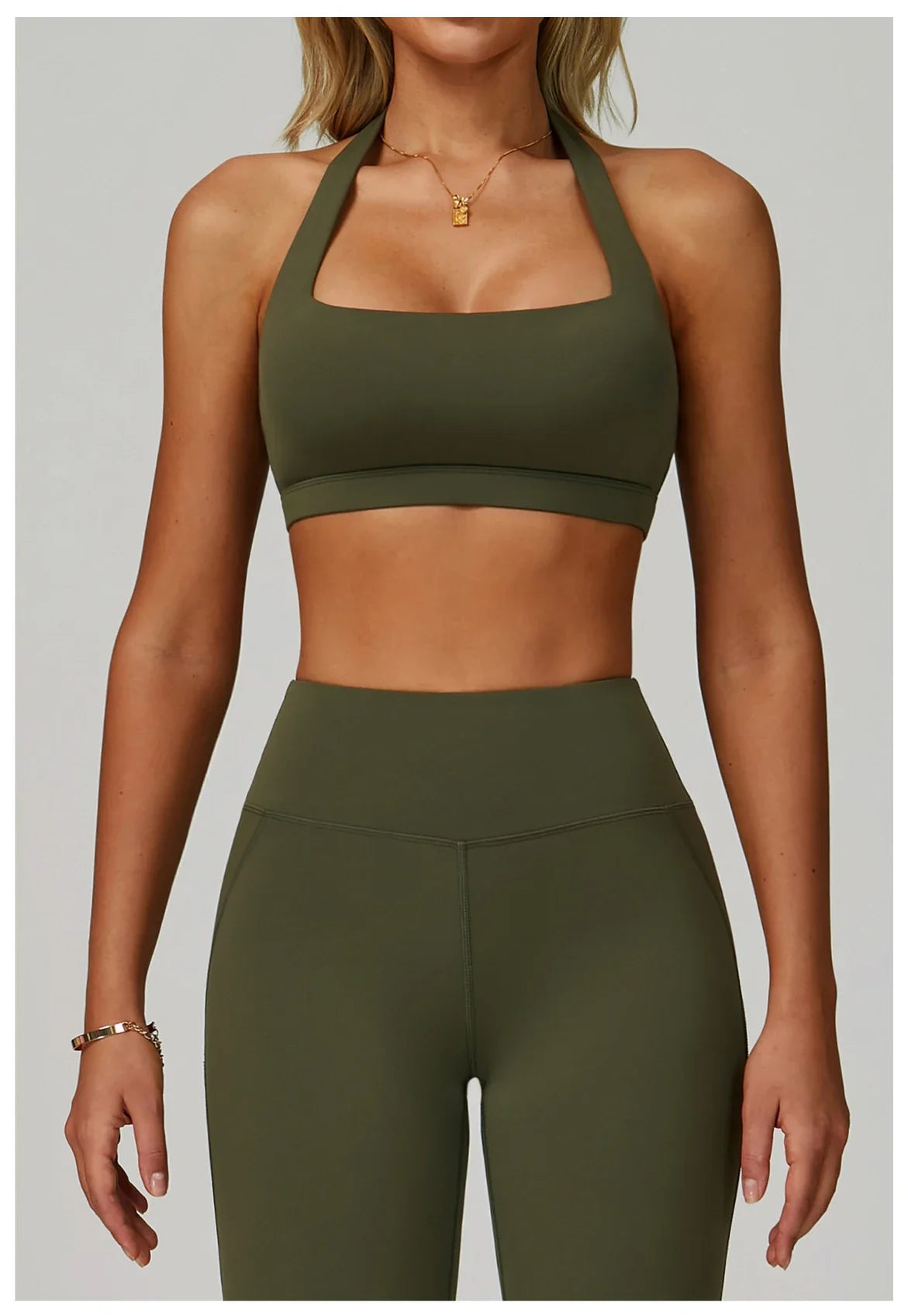 Woman Bra Gym Underwear Yoga Sport Bra Outdoor Jogging Hanging Neck Shoulder Strap Fitness Sports Bra Breathable Sexy Female Top