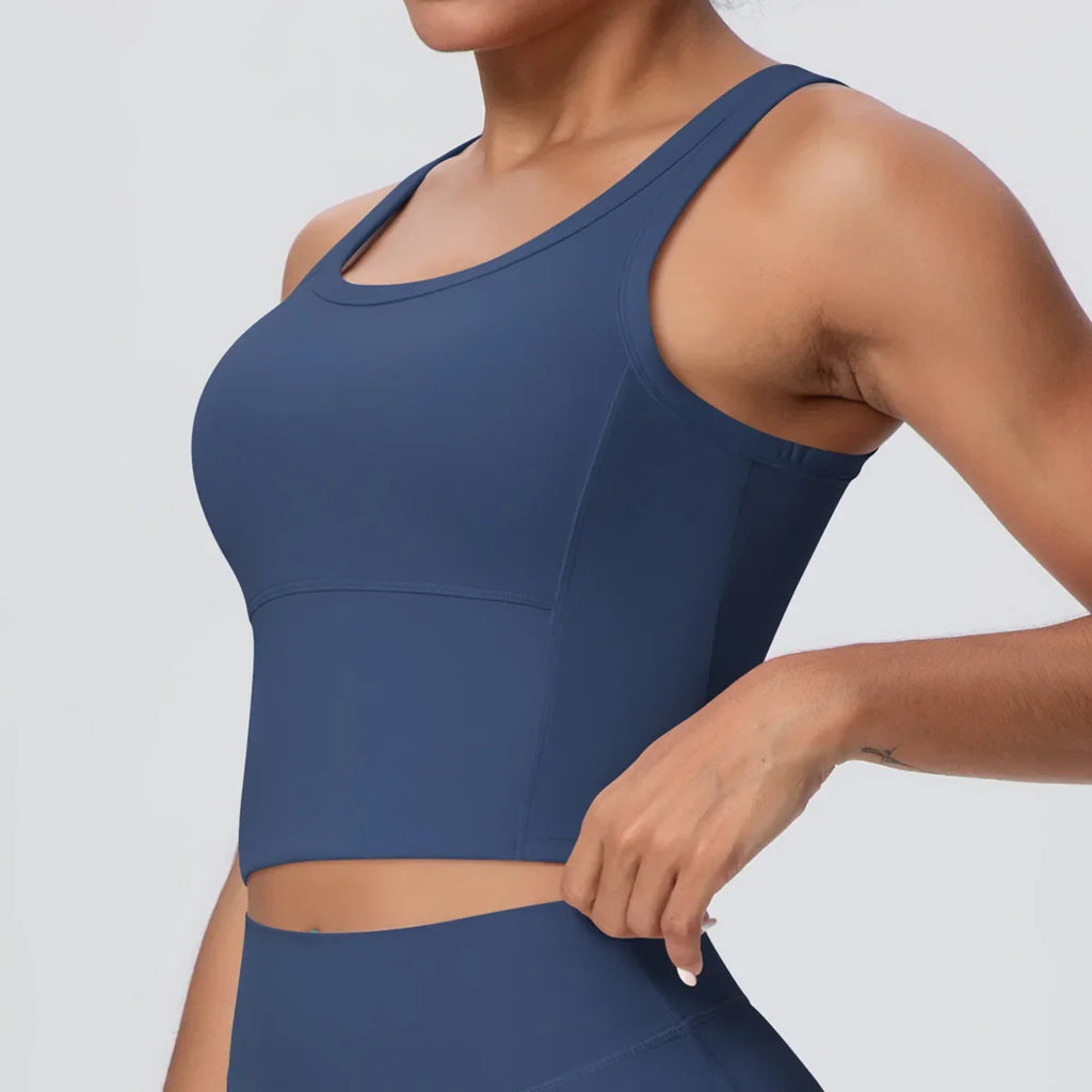 Sports Bra Women's Yoga Bra Fixed Chest Pad Gym Vest Shock-proof Workout Tops Yoga Clothes U-shaped Back Workout Fitness Running