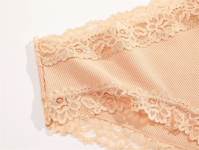 4Pcs Sexy Cotton Lace Panty Women Low Waist Panties Underwear S-XL Solid Color Ladies Briefs Lingere Underware Comfortable Women