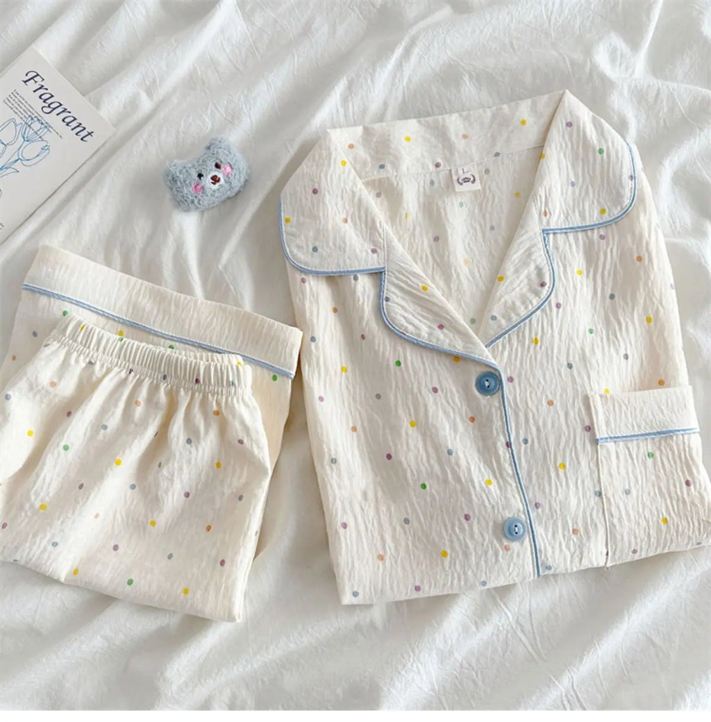 Thin Cotton Women's Short-sleeved Pajamas Set Summer Cute and Casual Sweet and Girly Thin Home Wear Set Sausage Dog Sleepwear