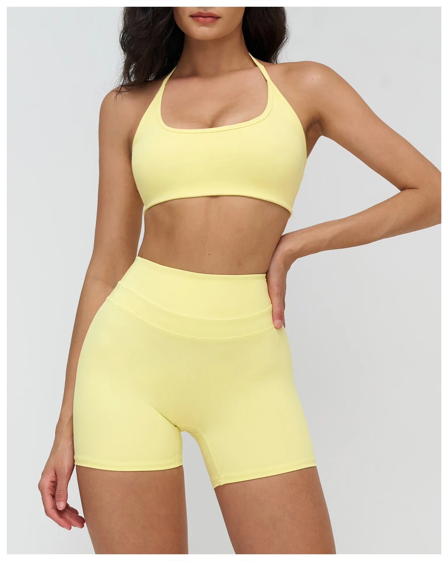 Neck Hanging Sports Bra High Support Women Push Up Bra Summer Gym Clothes Fitness Halter Top Quick Dry Running Workout Underwear